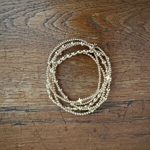 Chic Gold Beaded Bracelet Set